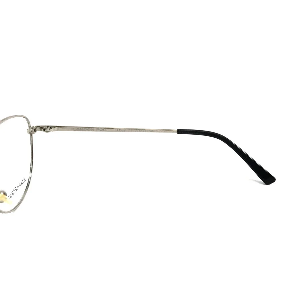 London Fog Eyeglasses Frames LF009 C1 Silver Cat Eye Wire Rim 53-17-140